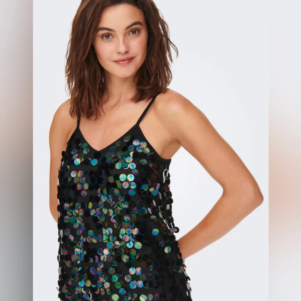 NWT Onlemili S/l Sequins Black Short Party Holiday Sexy Mini Dress - Picture 5 of 16